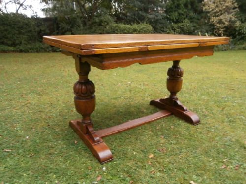 Antique Carved Oak Extending Dining Table Kitchen Table (8 Seater) c.1900 (1 of 1)
