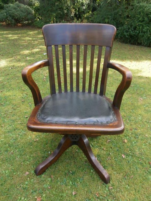Antique Walnut Swivel Office Chair Desk Chair c.1910 (1 of 1)