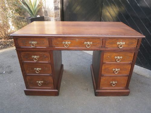 Antique Inlaid Walnut Pedestal Desk Maple & Co c.1880 (1 of 1)