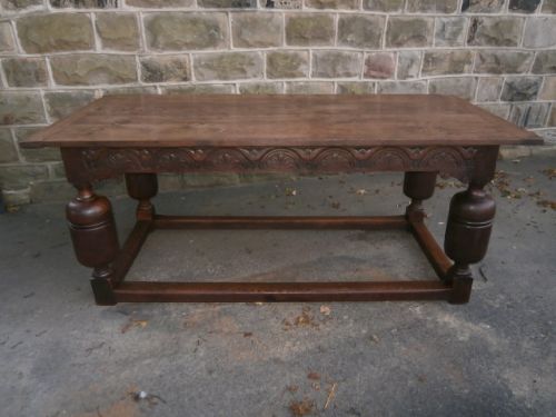 Antique Oak Refectory Dining Table / Kitchen Table c.1900 (1 of 1)