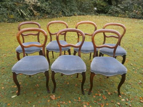 Antique Set 7 Rosewood Dining Chairs / Kitchen Chairs c.1880 (1 of 1)