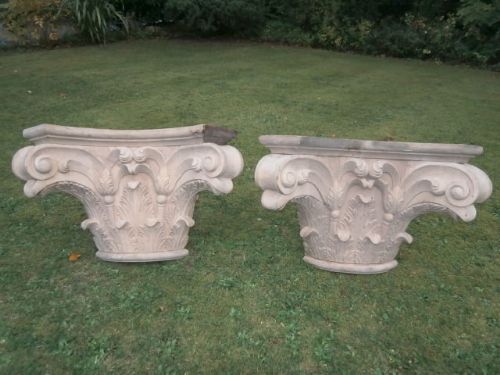 Pair Antique Carved Wooden Corinthian Capitals Brackets Stands (1 of 1) Pair Antique Carved Wooden Corinthian Capitals Brackets Stands (1 of 1)