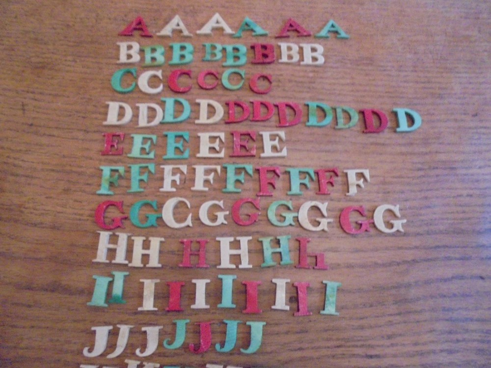 Large Collection of Antique Stained Ivory Alphabet Letters (1 of 6) Large Collection of Antique Stained Ivory Alphabet Letters (1 of 6)