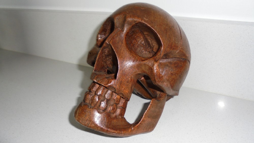 Early Carved Wooden Skull (1 of 12)