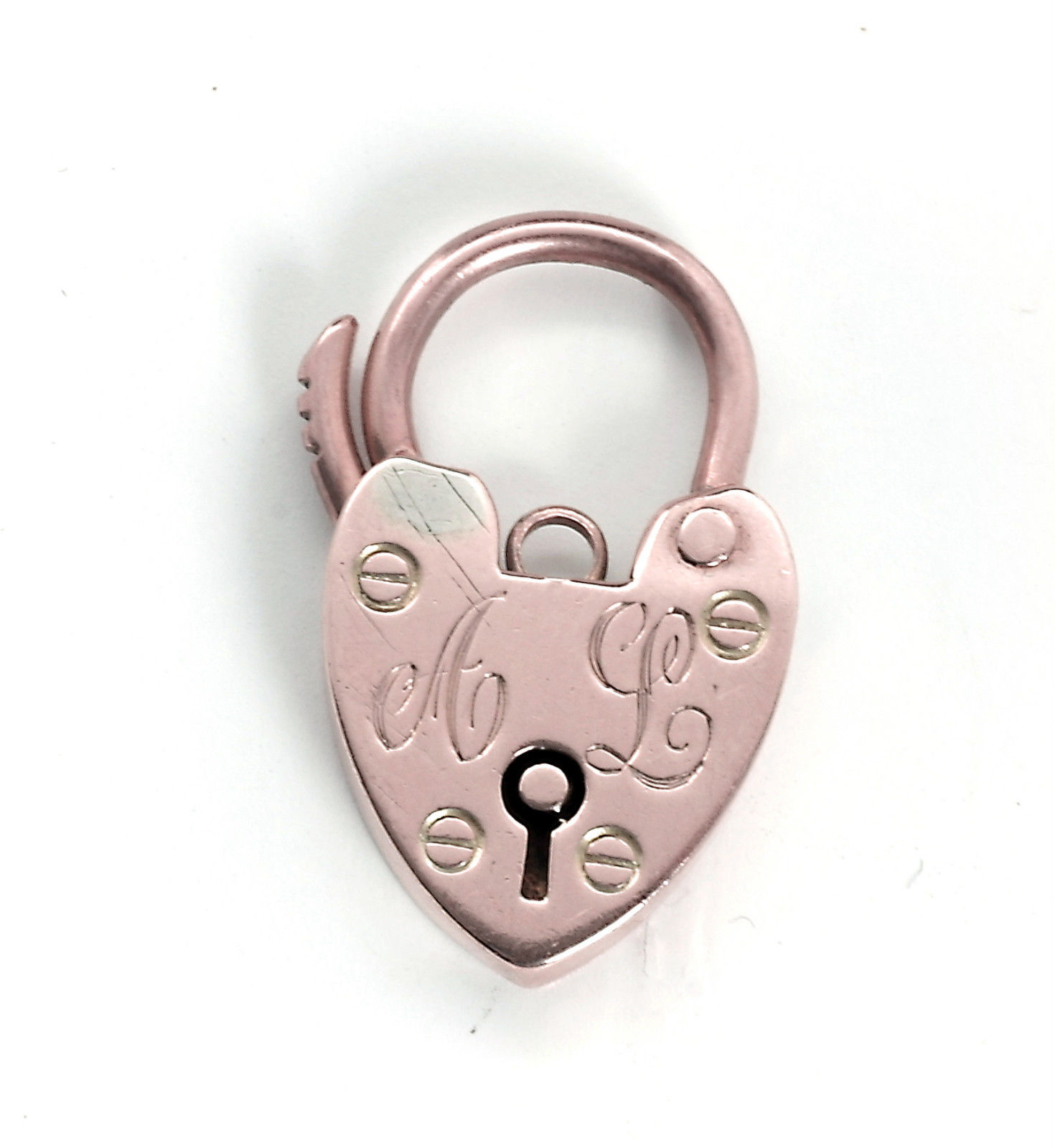 Antique Edwardian Hallmarked 9k 9 carat Yellow Gold Heart Shape Padlock Clasp (1 of 1)