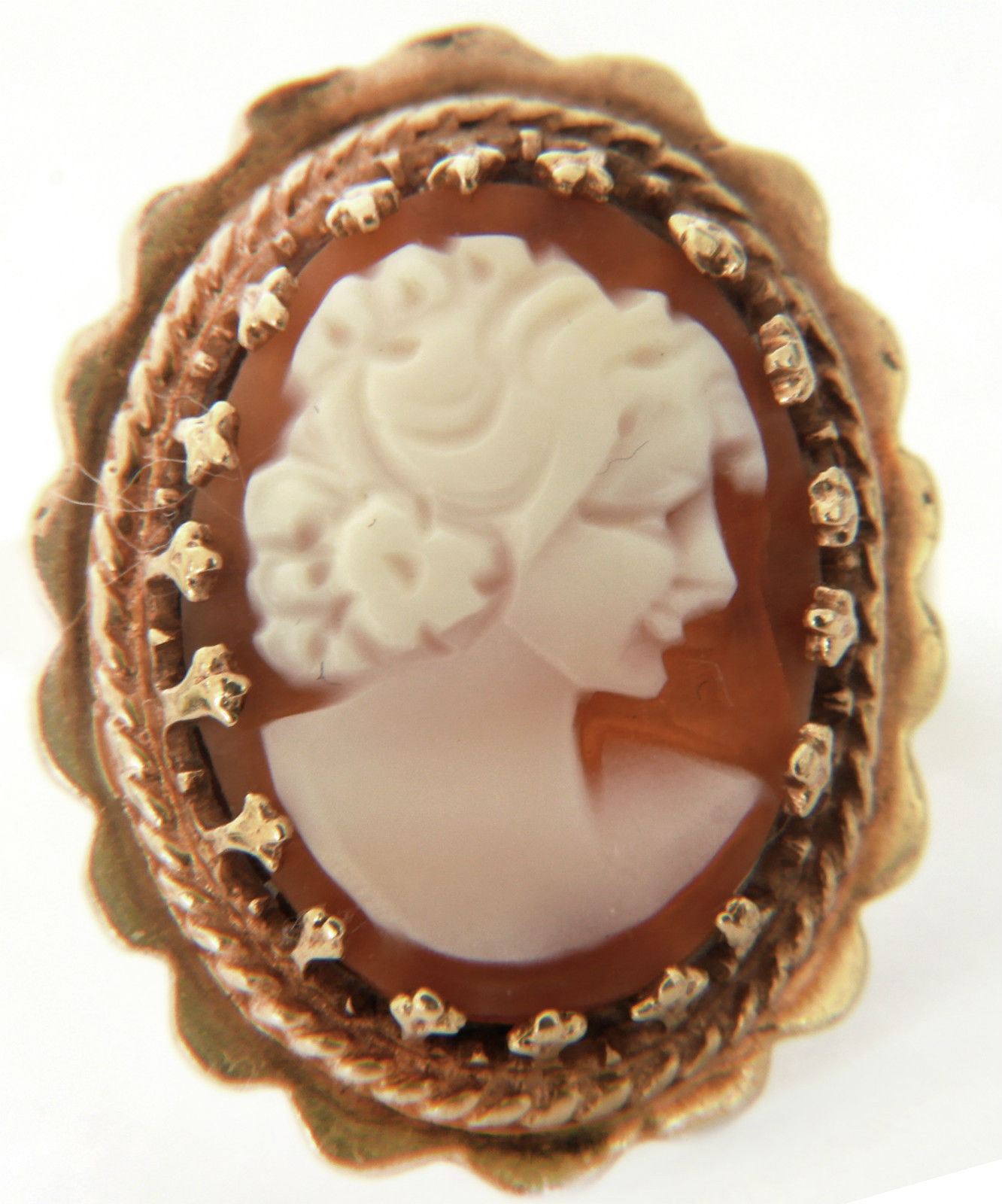 Beautiful Antique 10k 10ct Yellow Gold Shell Cameo Ring (1 of 1)
