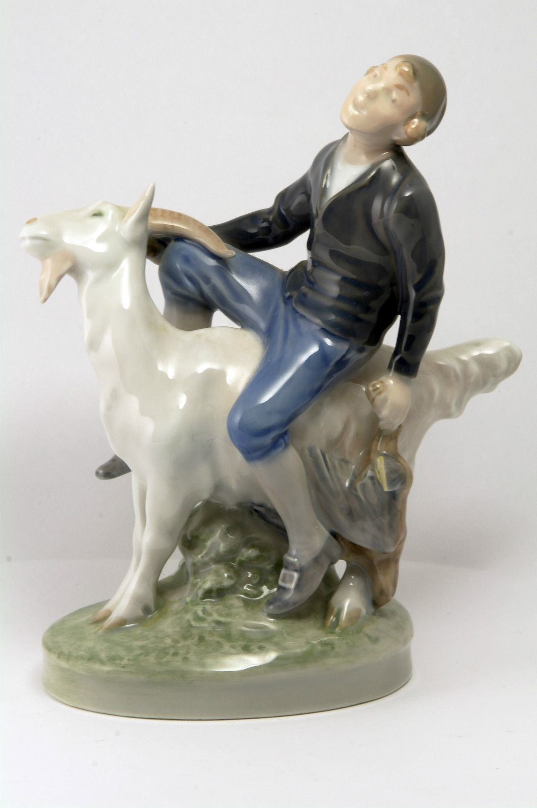 Royal Copenhagen Porcelain Figure Hans Clodhopper Boy on Goat 1228 (1 of 8)