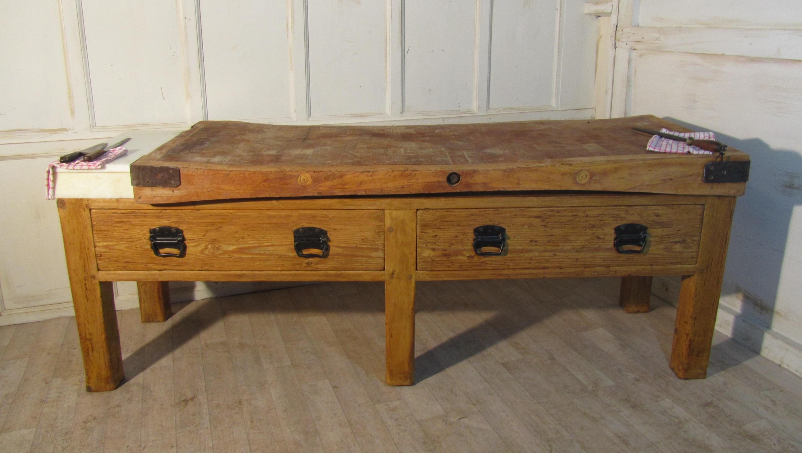 Large French Butchers Block, Kitchen Island (1 of 1)