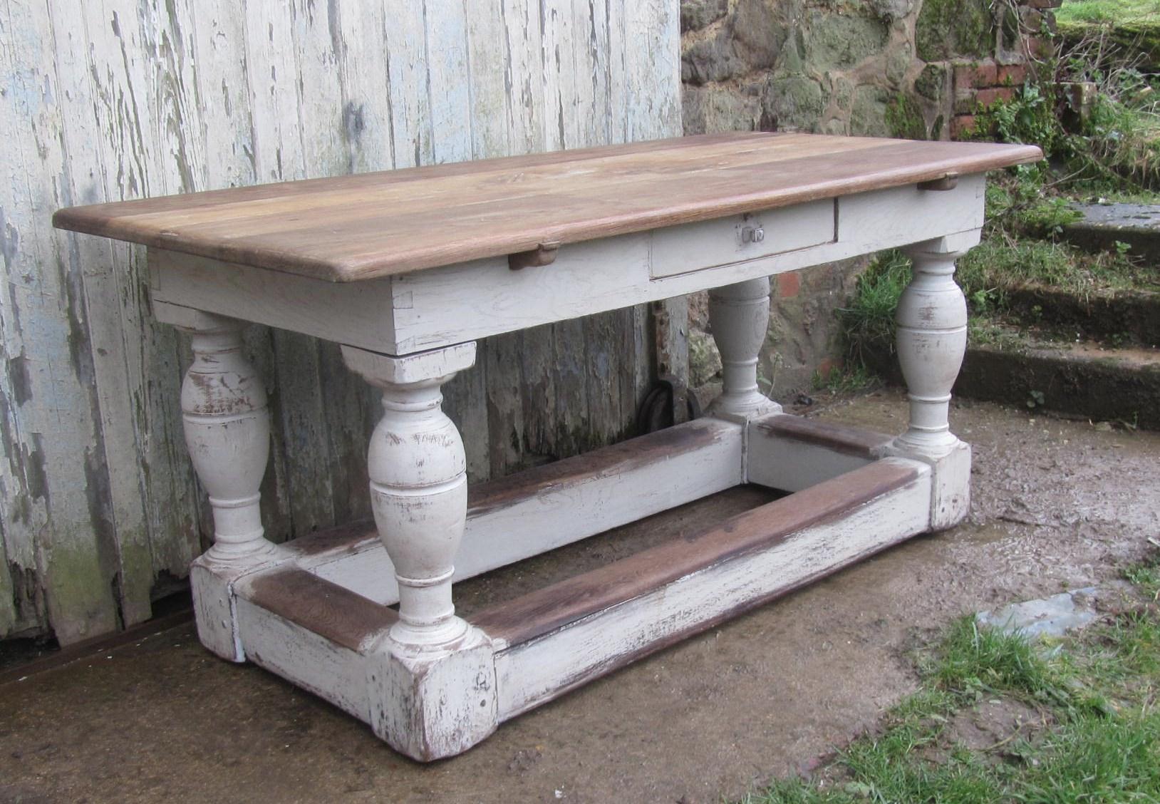 19th Century Farmhouse Shabby Oak Refectory Table (1 of 1)