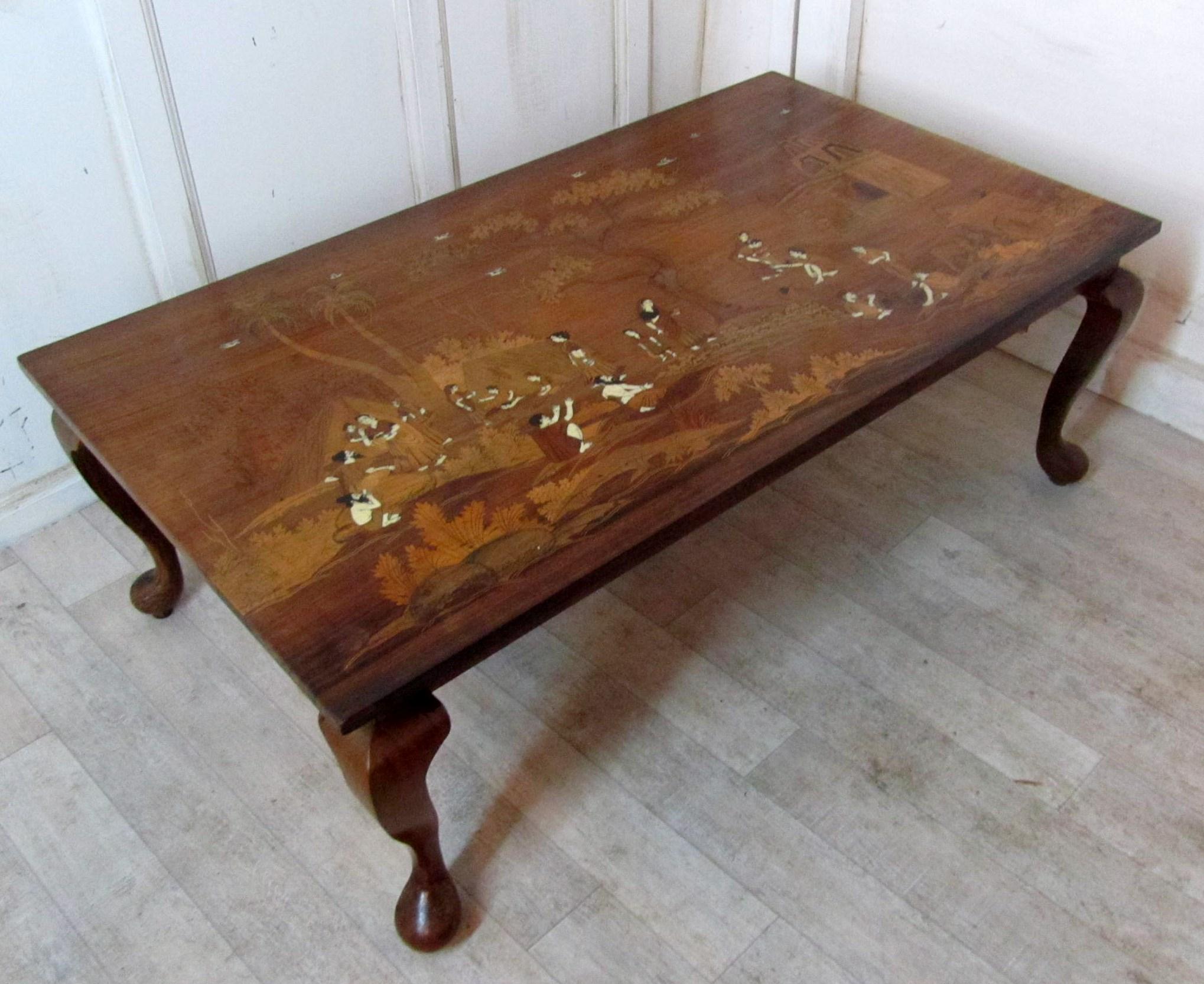 A Stunning Art Deco Inlaid Coffee Table in an Indian Theme (1 of 1)