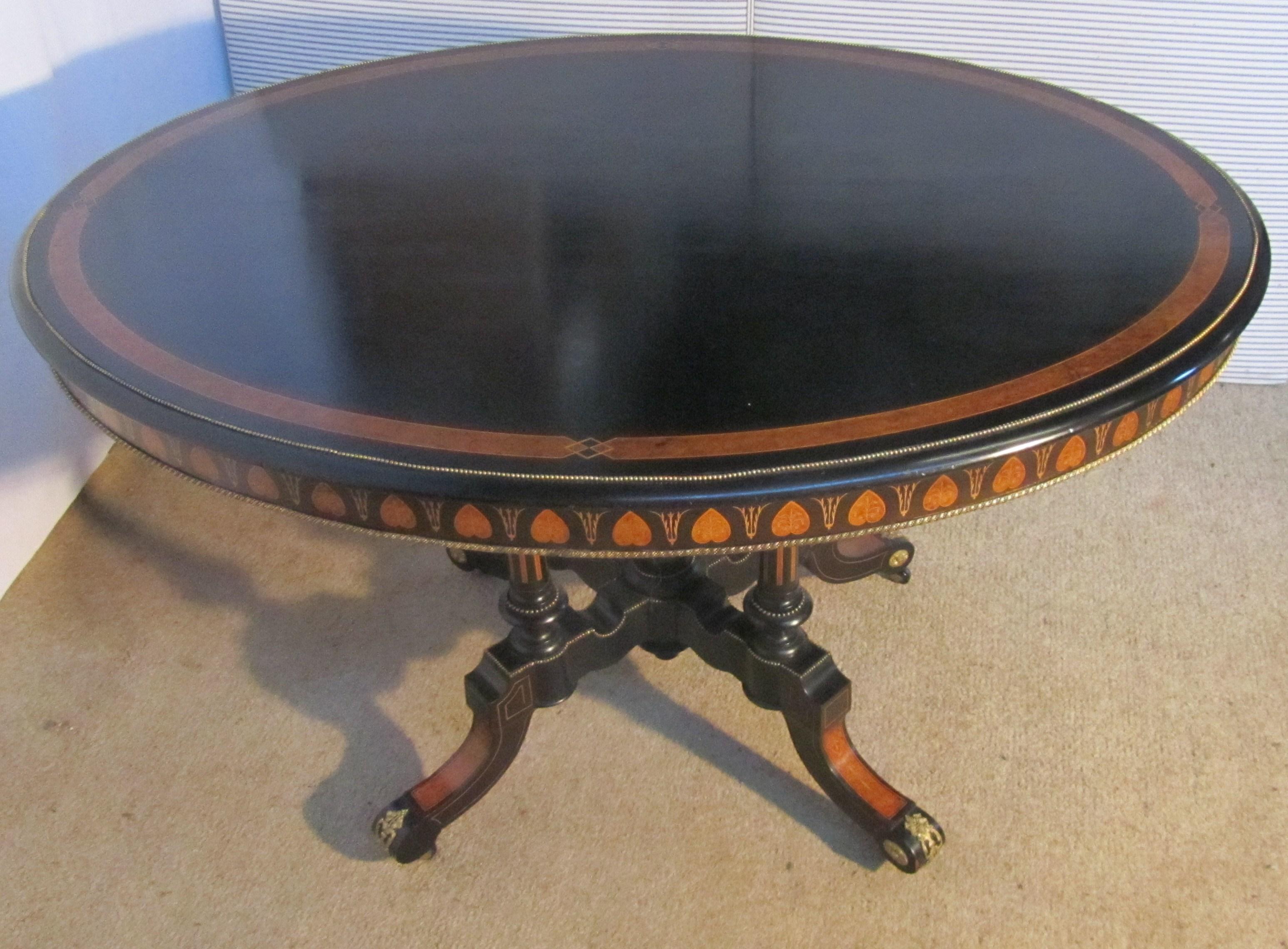 Regency Style Ebonised Inlaid Breakfast Table (1 of 1)
