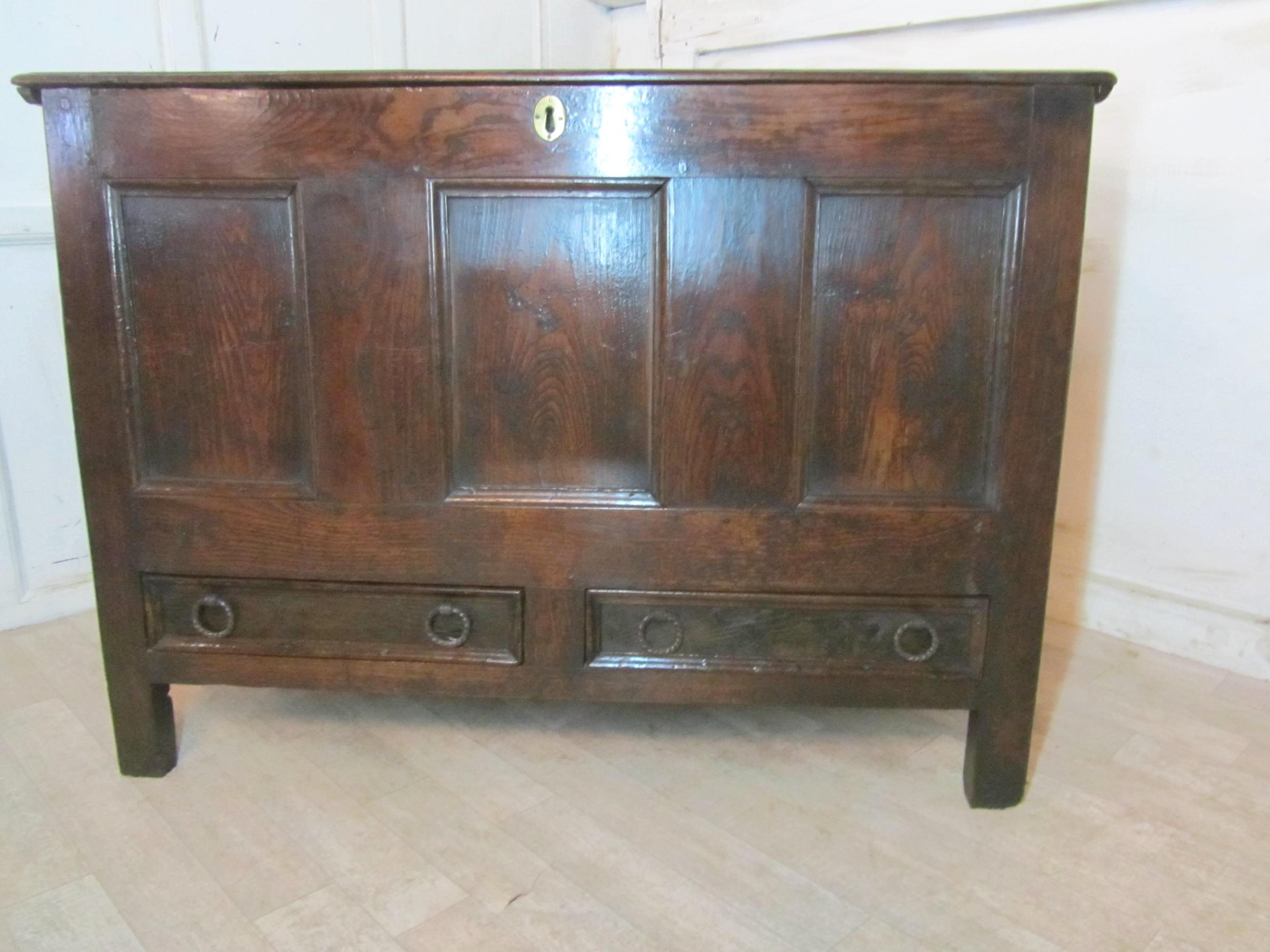 Large 17th Century Oak Mule Chest Coffer (1 of 1)