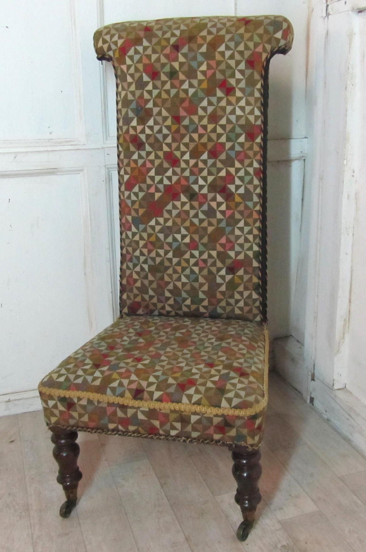 A French Prie-Dieu Chair with Original Petit Point Upholstery (1 of 1)