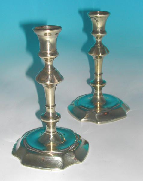 Pair of 18thc  Antique Brass Candlesticks (1 of 1)