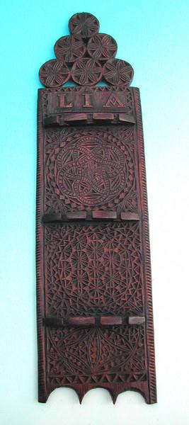 17thc Oak  Carved Spoon Rack (1 of 1)