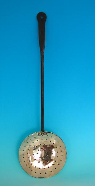 18th Century English Antique Brass & Iron Straining Ladle (1 of 1)