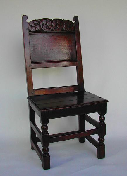 Antique 17thc  English Oak Joined Panelback Chair (1 of 1)