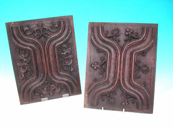 A pair of 16thc English carved Oak Tudor Panels (1 of 1) A pair of 16thc English carved Oak Tudor Panels (1 of 1)