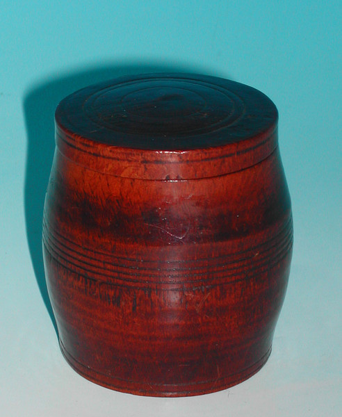 Antique Treen Beech Turned Barrel c.1860 to c.1880 English (1 of 1)