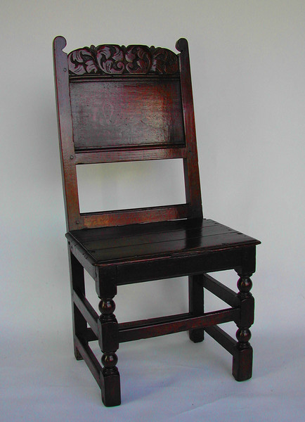 Antique 17th Century Oak Joyned Panelback Chair (1 of 1)