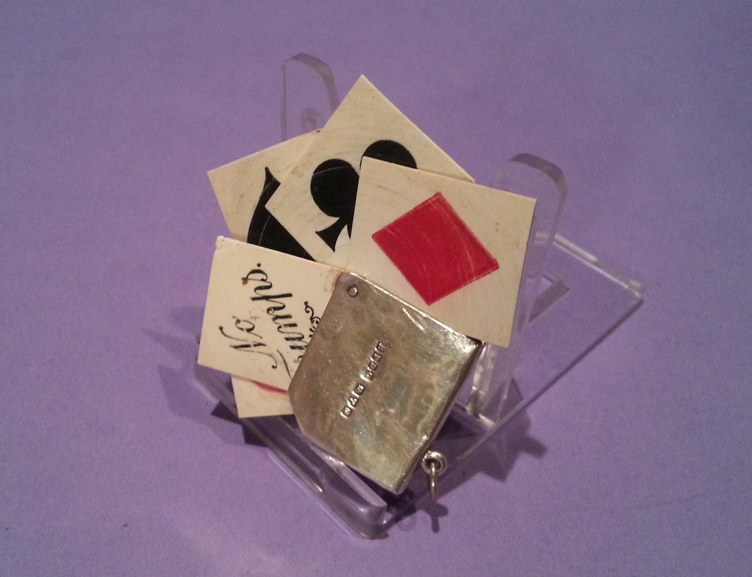 Edwardian Silver Pocket WHIST/ BRIDGE / TRUMPS Card Marker Hallmarked 1904 (1 of 5)