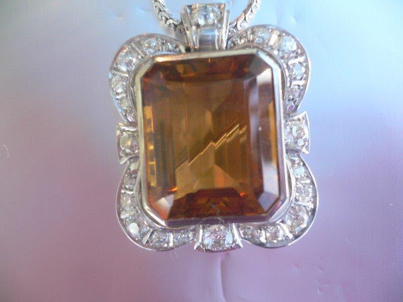Citrine and Diamond Pendant (1 of 1)