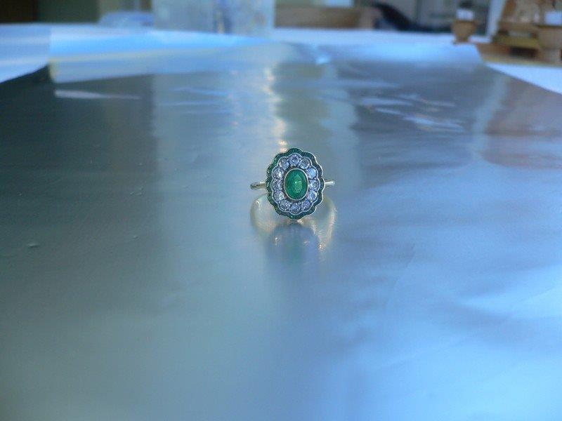 Diamond and Emerald Deco Ring (1 of 1)