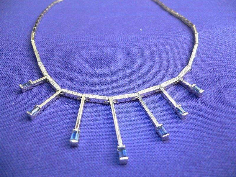 A Beautiful 18ct. White Gold and Sapphire Necklace (1 of 1)