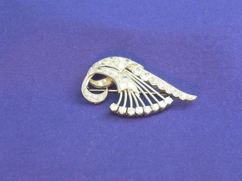 Late Deco Platinum Diamond Brooch (1 of 1)