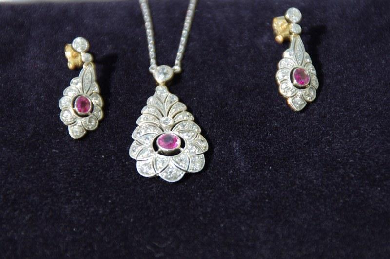 A Stylish Ruby and Diamond Pendant (1 of 1)