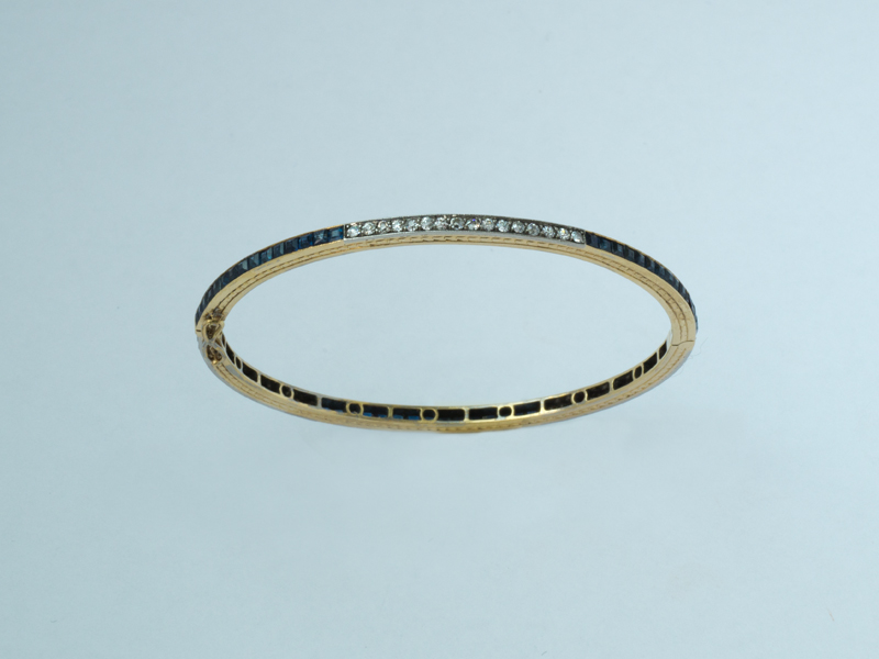 Diamond, Sapphire and 18ct Gold Bangle (1 of 1)