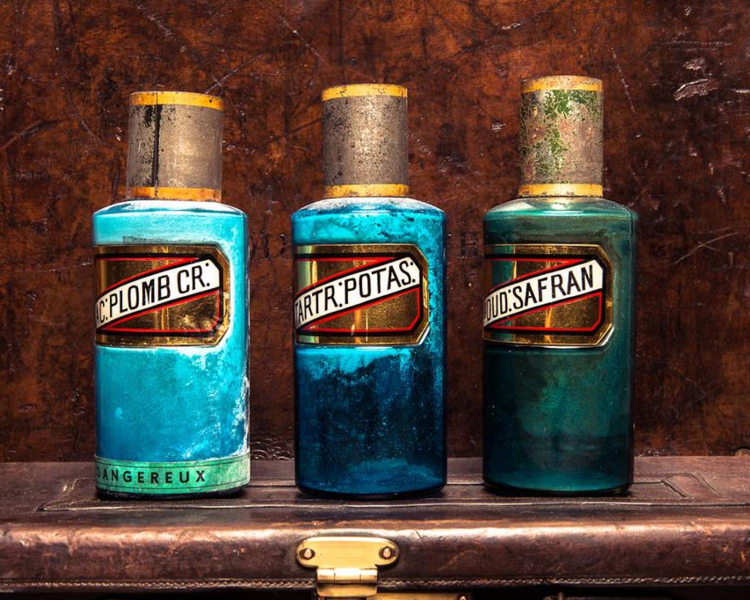 Blue apothecary bottles (1 of 1)