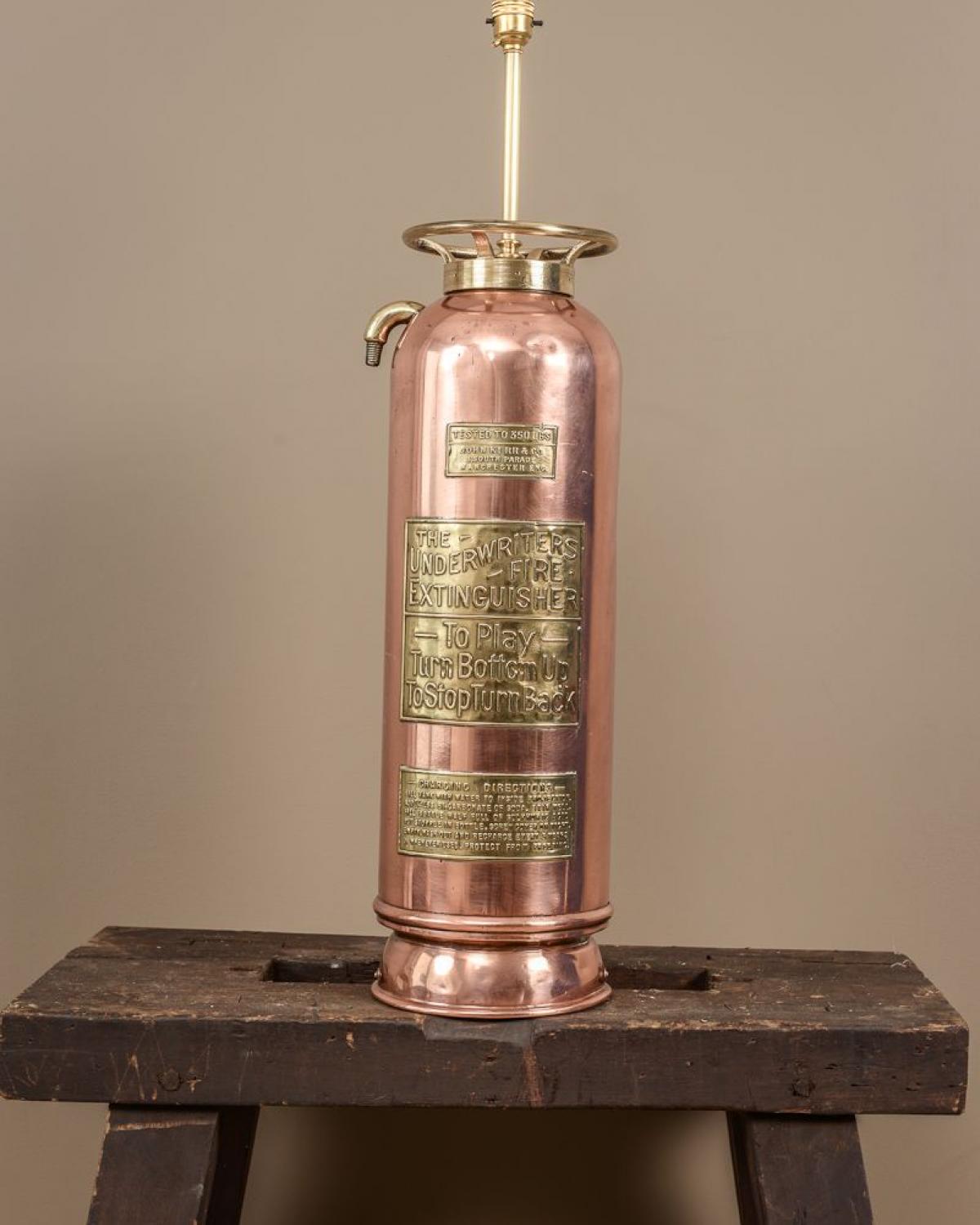 Fire extinguisher around 1930 transformed into a lamp (1 of 1)
