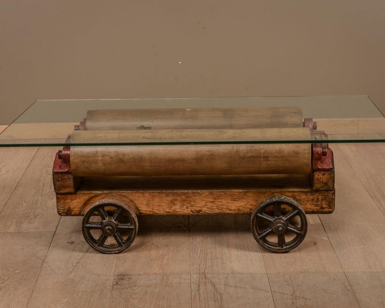 Fabric trolley turned into a coffee table (1 of 4)