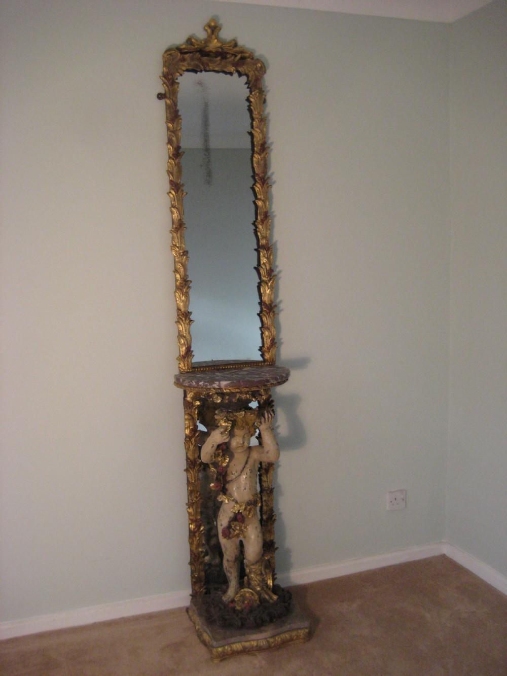 French Gilt Pier Mirror and 'Cherub' Console Table (1 of 1)