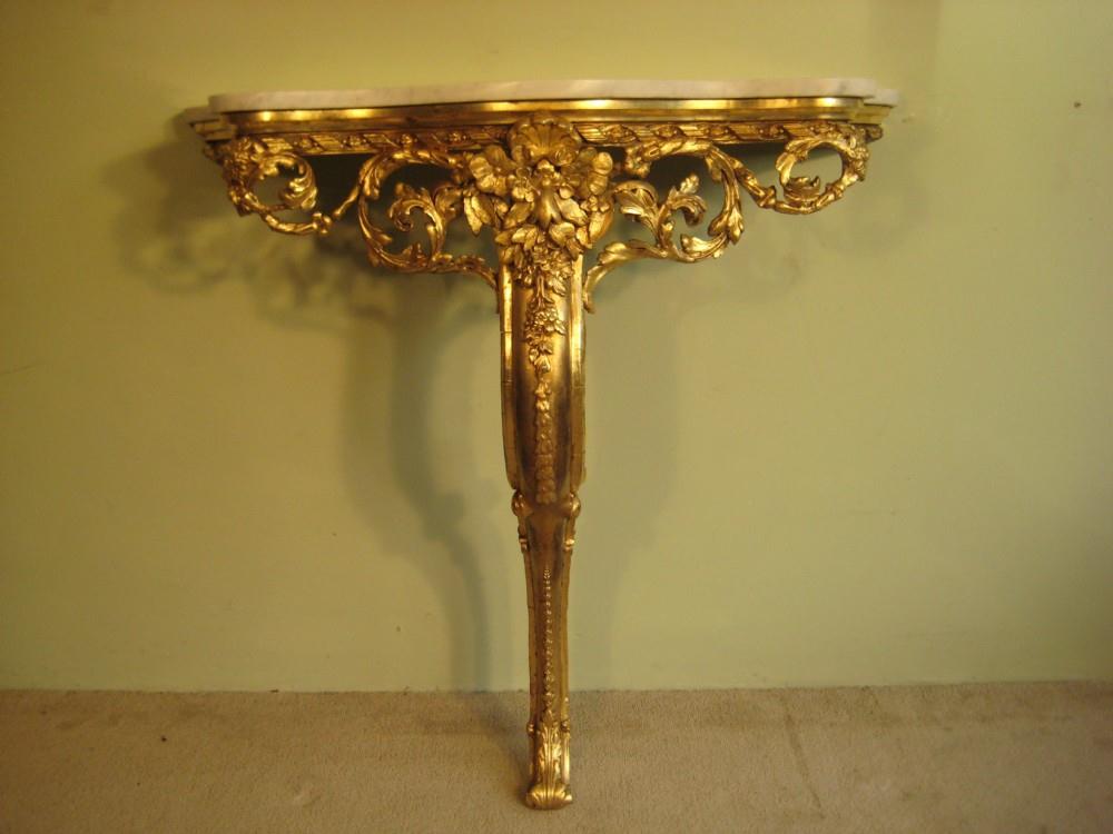 Gilt Marble Top Console Table (1 of 1)