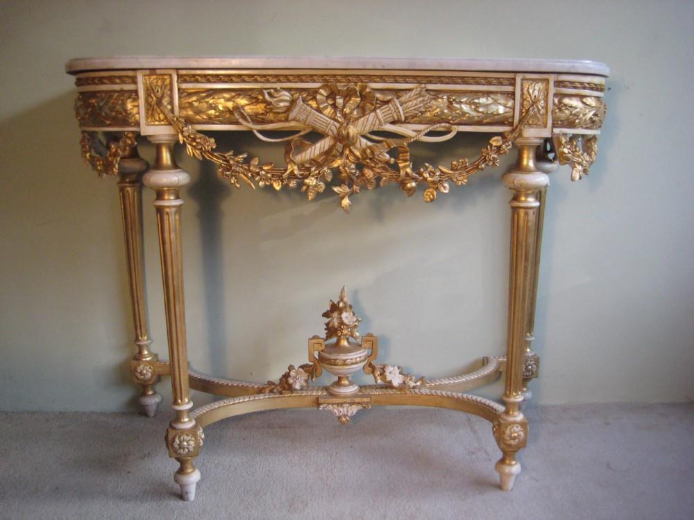 French 19th Century Louis XVI Style Gilt Console Table (1 of 1)