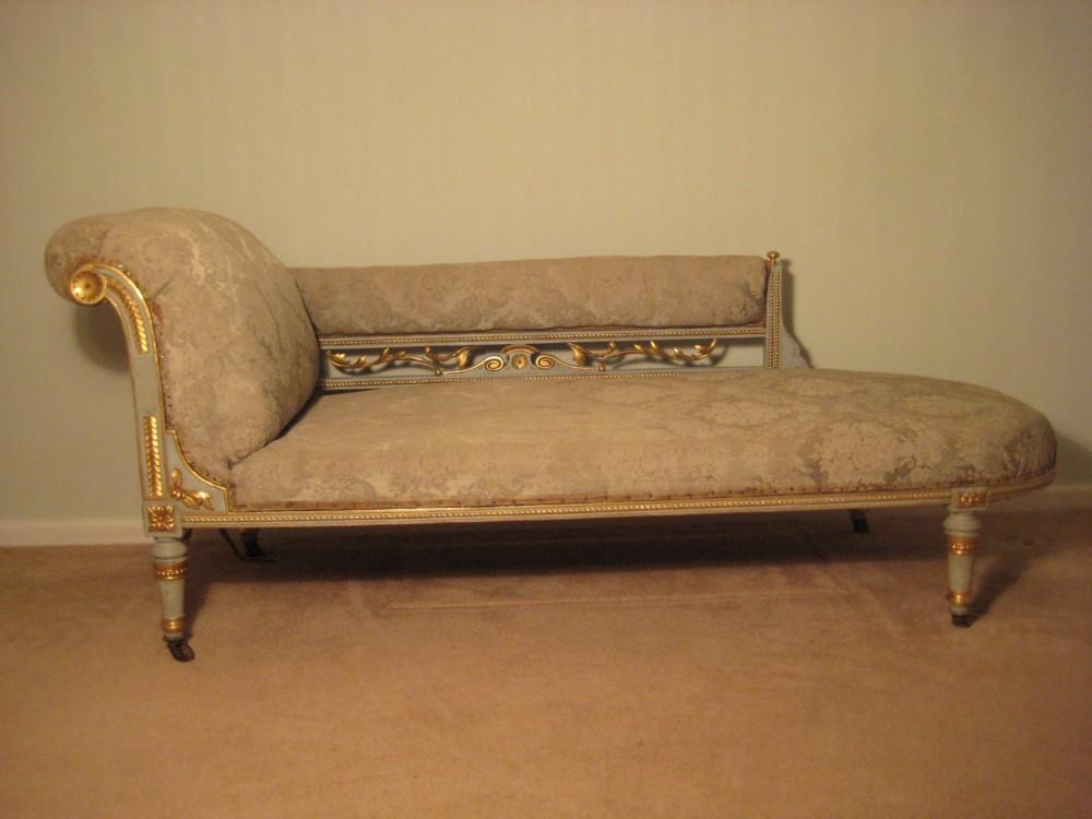 Painted and Parcel Gilt Chaise Longue (1 of 1)