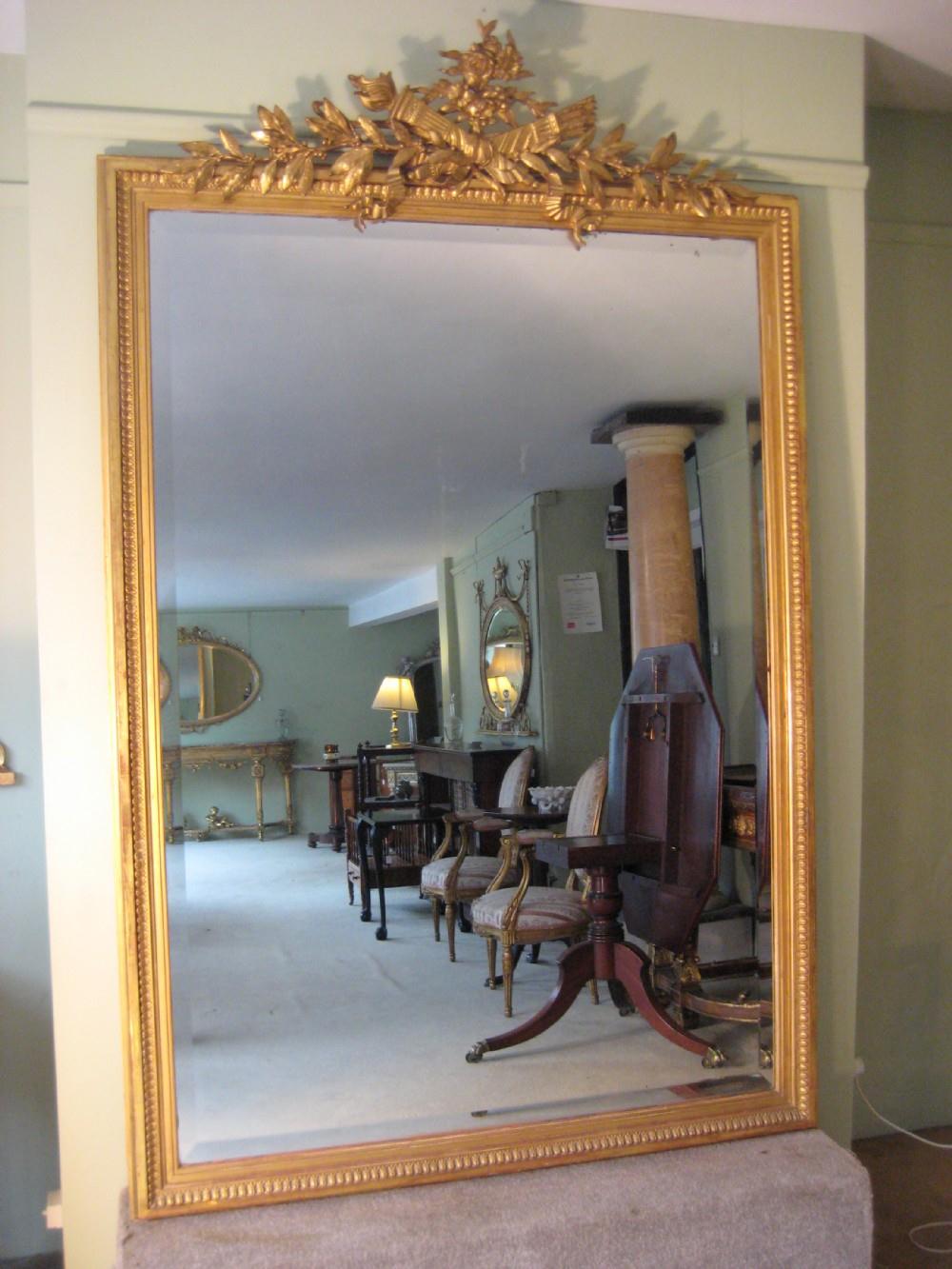 19th Century French Louis XVI Style Gilt Mirror (1 of 1)