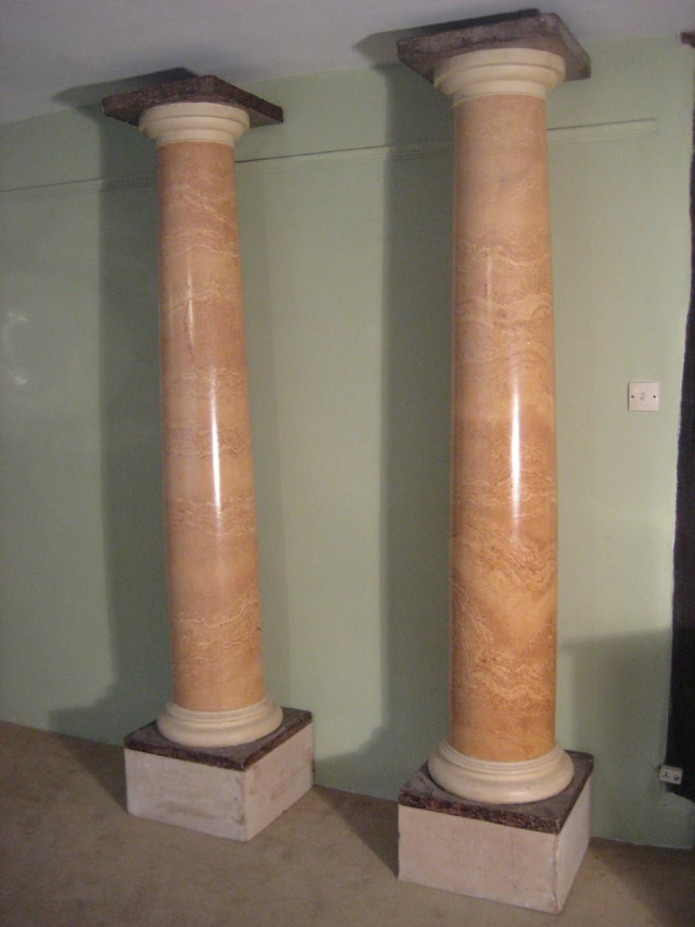 Pair Faux Marble Architectural Columns (1 of 1)