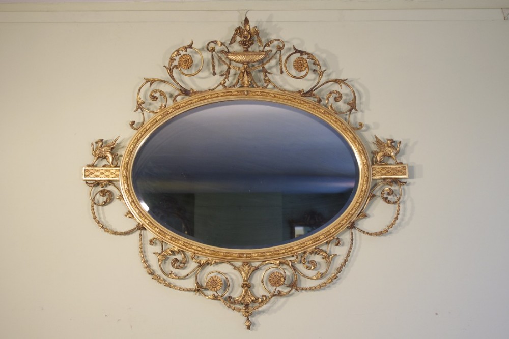 English Gilt Adam Style Overmantle (1 of 1) English Gilt Adam Style Overmantle (1 of 1)