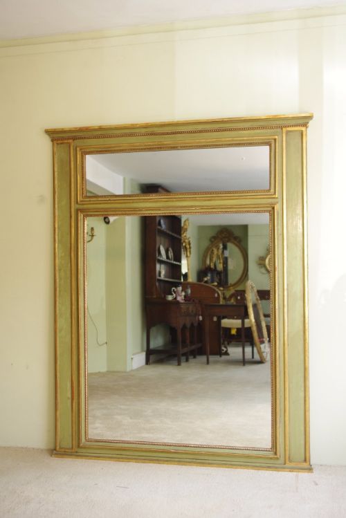 Large French Painted & Parcel-Gilt Overmantle (1 of 1) Large French Painted & Parcel-Gilt Overmantle (1 of 1)