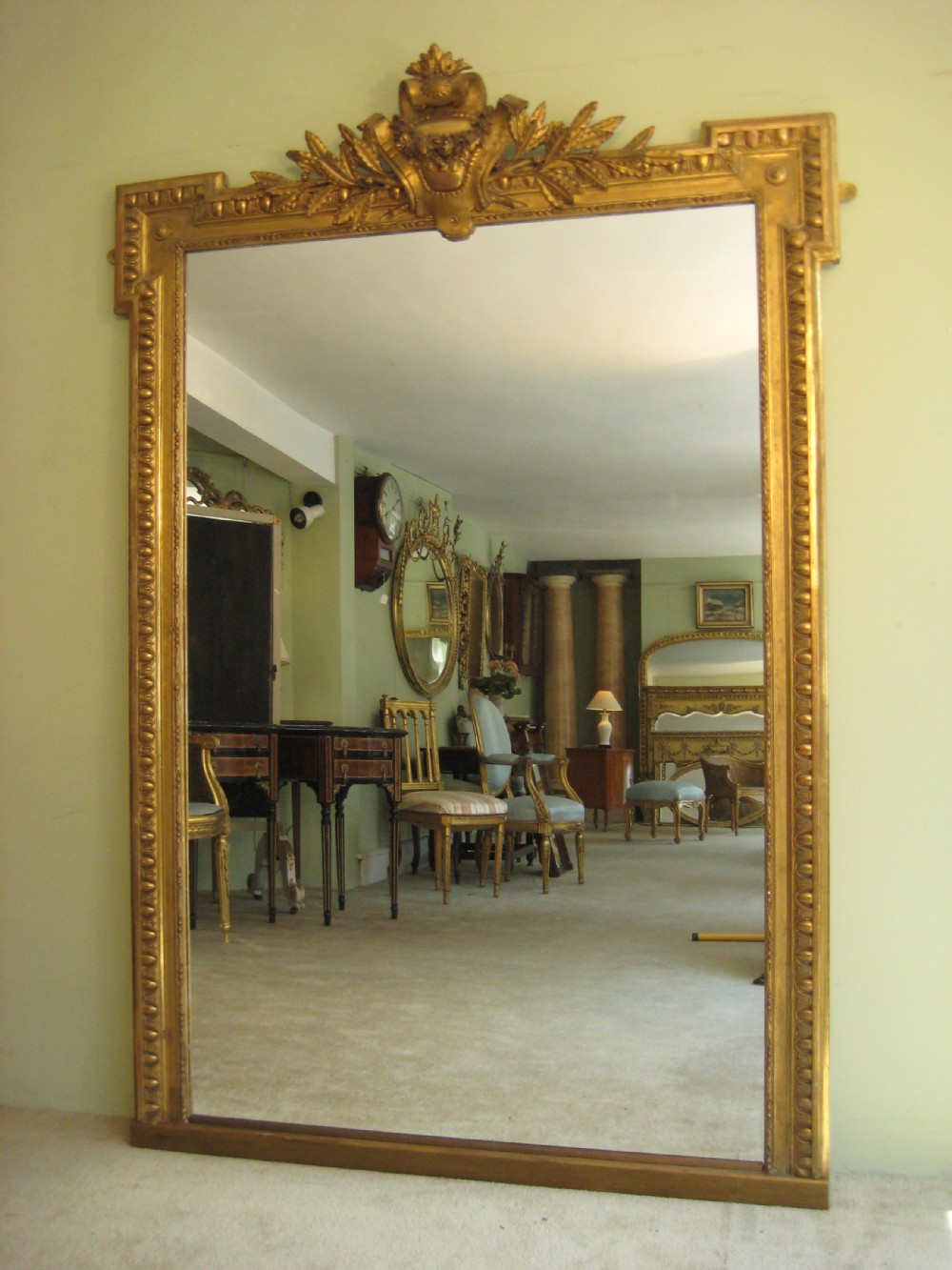 French Gilt Louis XVI Style Mirror (1 of 1)