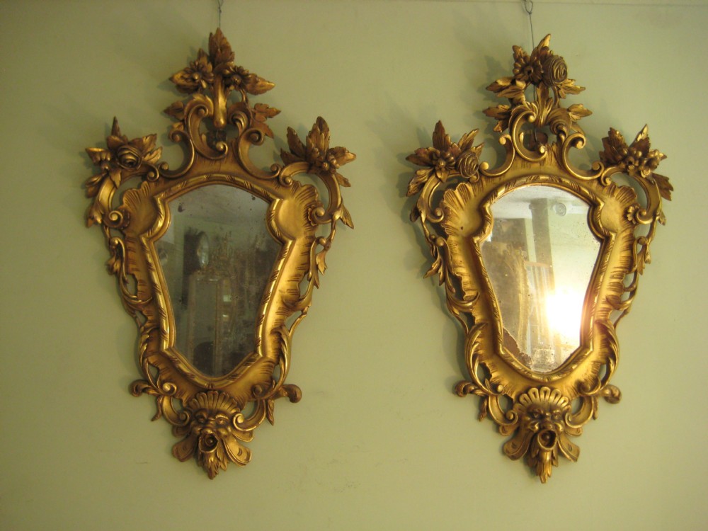 Pair of Italian Giltwood Mirrors (1 of 1)