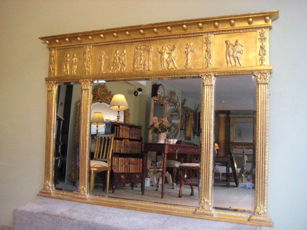 Gilt Neo-Classical Triple-Plate Overmantel c.1880 (1 of 1)