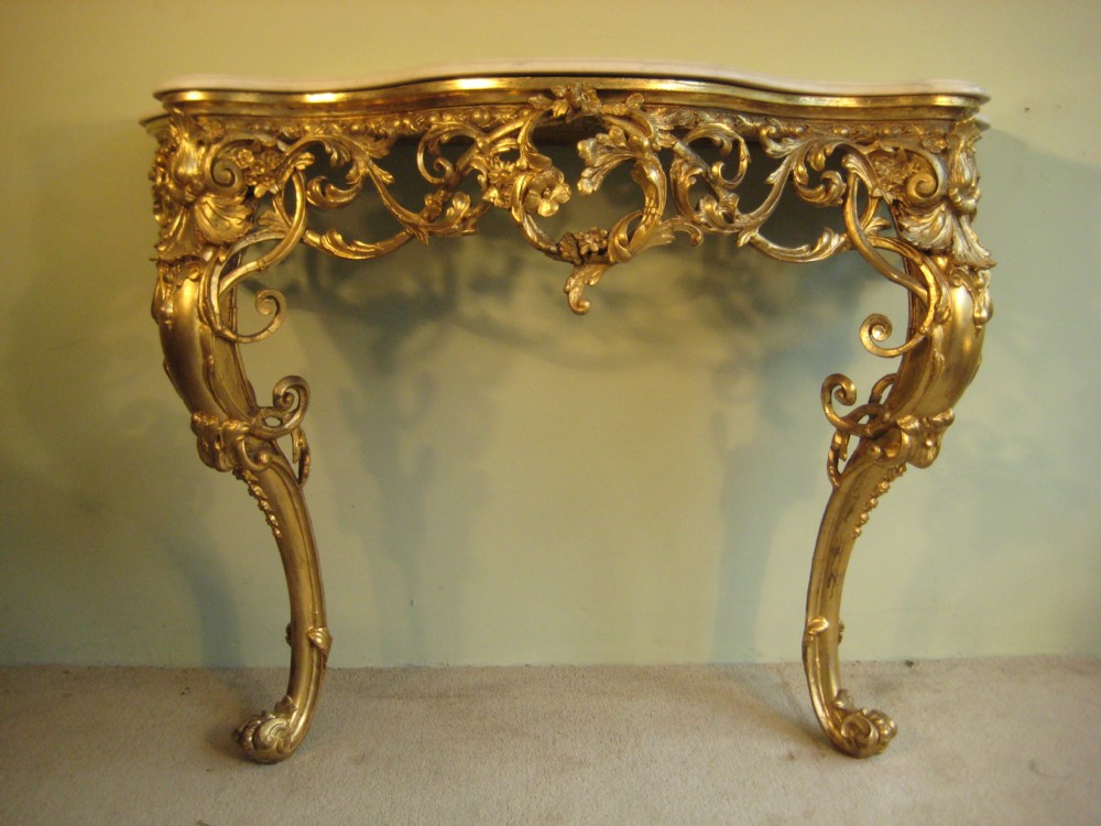 19th Century Gilt Console Table (1 of 1)