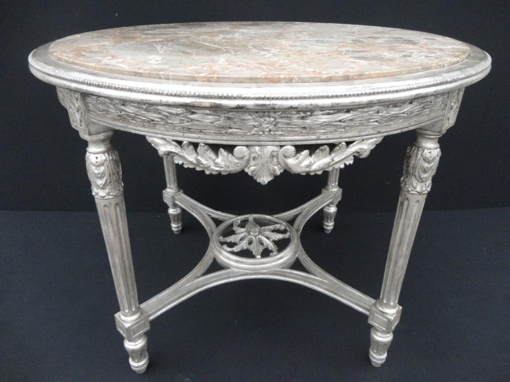 French Silvered Marble Top Centre Table (1 of 1)