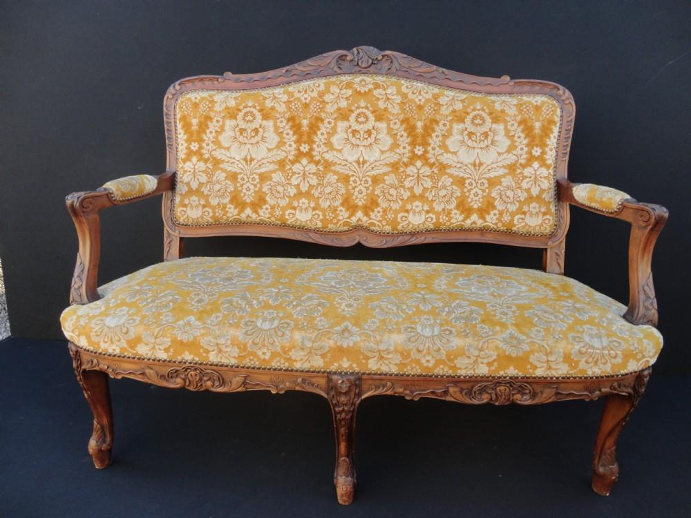 French Carved Walnut Louis XVI Style Sofa (1 of 1) French Carved Walnut Louis XVI Style Sofa (1 of 1)