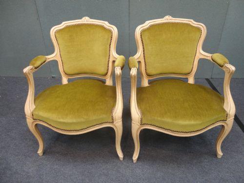 Pair of French Louis XV Style original painted Armchairs (1 of 1)