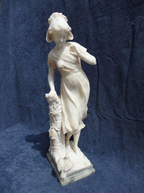 Italian Carved Alabaster Female Figure (1 of 1)